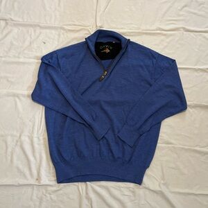 Orvis Men’s XXL Quarter Zip Sweater Pullover Blue Half-Zip Knit Shirt